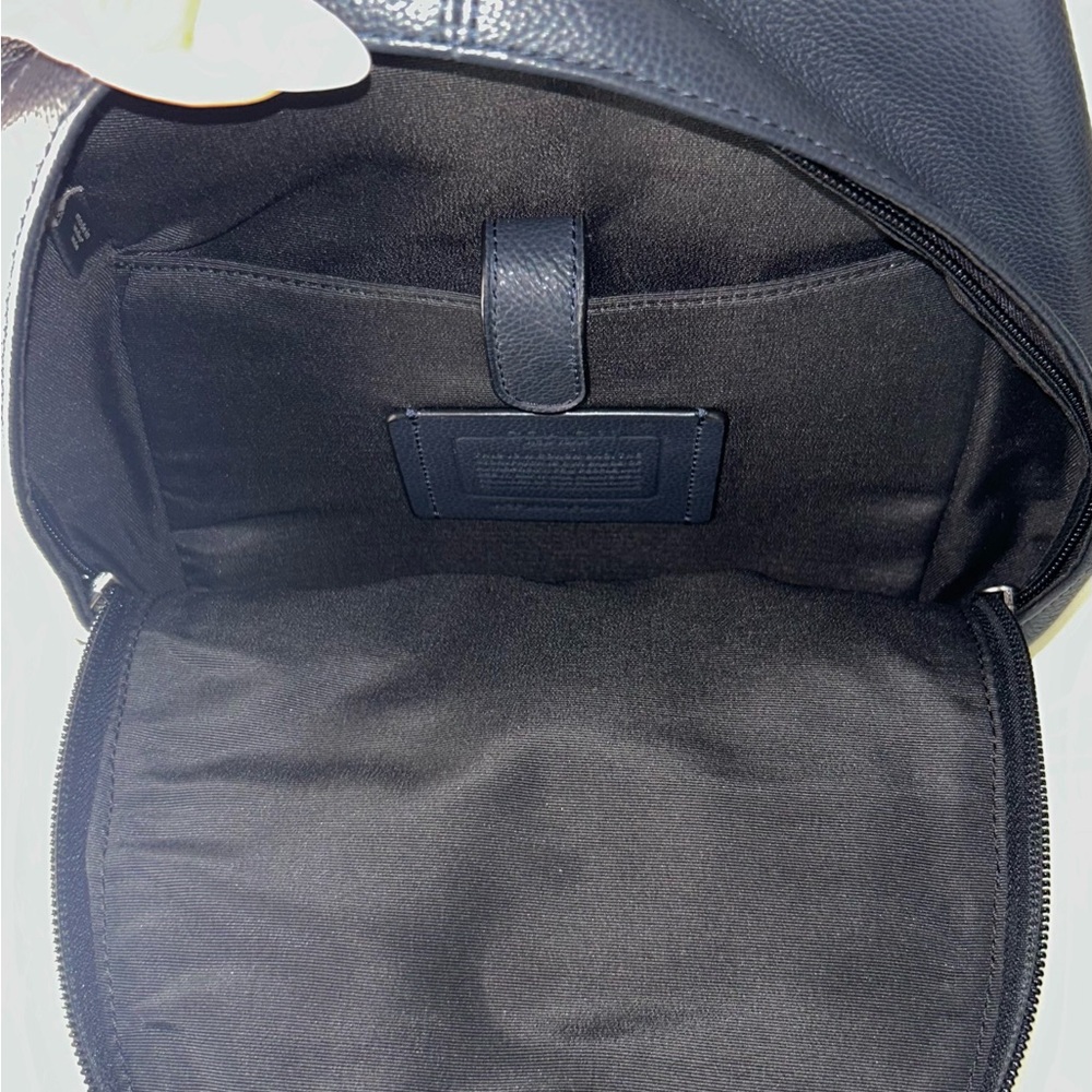 Coach Navy Blue Leather Men's Backpack - Picture 5 of 5